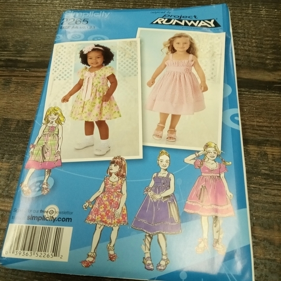Simplicity Sewing Pattern 2265 Girl's Dress Size 1/2 to 3 Uncut - Picture 1 of 1